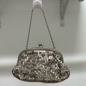 Vintage Purse - silver sequins